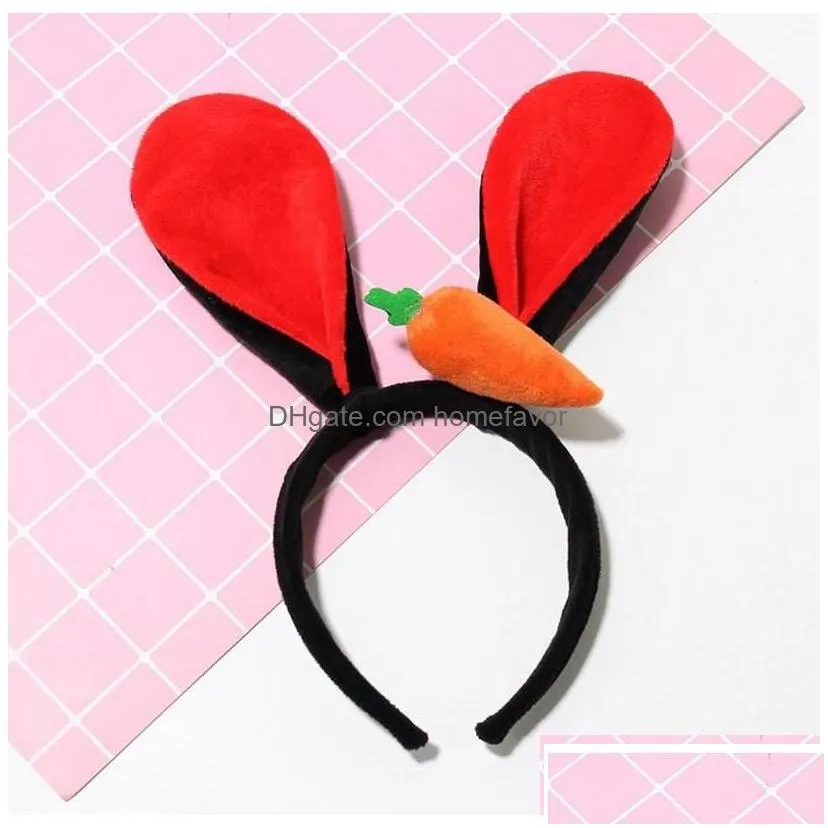 party hats fluffy bunny ear headband - cosplay stage props for adts carrot-inspired costume accessory with hair tie drop delivery ho