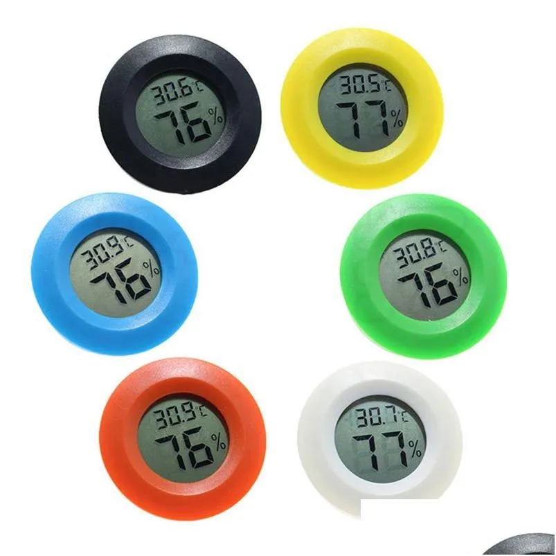 wholesale hygrometer mini thermometer fridge hygrometer portable digital temperature instruments acrylic round hygrometers humidity monitor meter