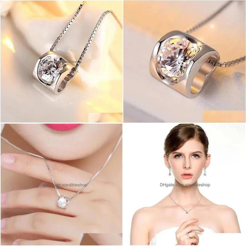 angel kiss 1 ct moissanite pendant s925 silver collarbone lady necklace engagement anniversary gift