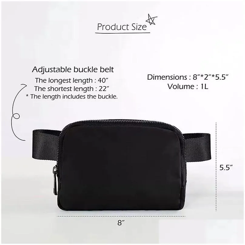 Easy Access Belt Bag Outdoor Crossbody Bag 1L Capacity Sports Waist Bags Elastic Adjustable Strap Zipper Fanny Pack Classic Bum Chest