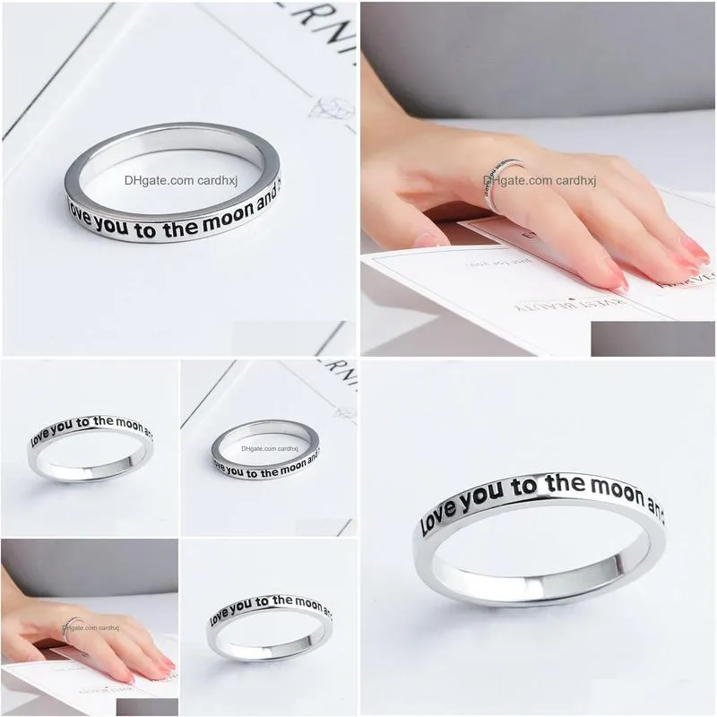 Solitaire Ring Solitaire Ring Personalized Engraving For Men Women Custom Name Body Jewelry Finger 230607 Drop Delivery Jewelry Ring Dhoj6