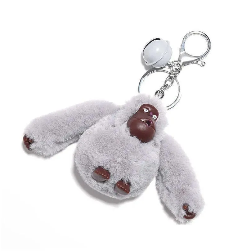 Keychains & Lanyards Keychains Creative Cute Plush Doll Key Chain Monkey Couple Students Bag Pendant Gift G221026 Drop Delivery Fashio Dh1Xu