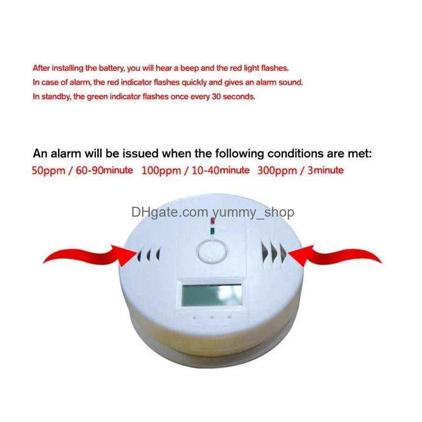 wholesale carbon monoxide tester alarm warning sensor detector gas fire poisoning detectors lcd display security surveillance home safety