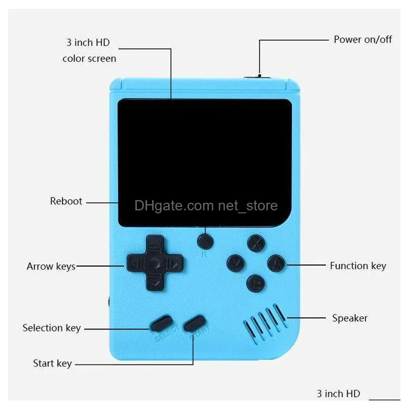 500 in 1 retro video game player support two players 8 bit 3.0 inch colorful lcd mini handheld macaroon game console