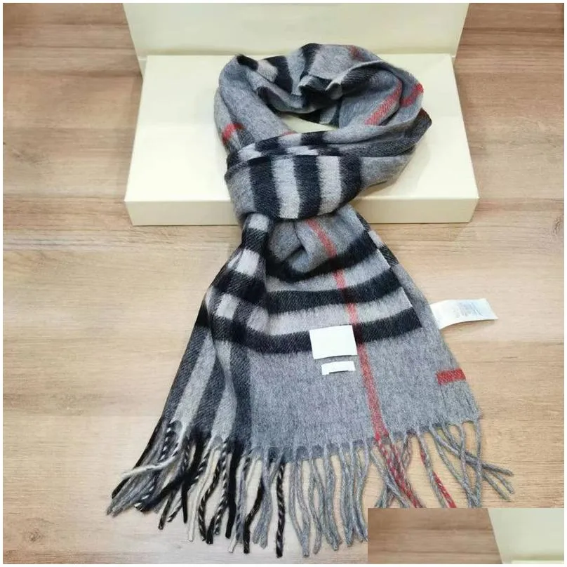 Winter 100% cashmere designer scarf high-grade soft thick fashion mens womens luxury scarves neutral classic plaid large plaid cape imitation 5