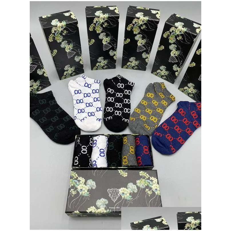 Men`S Socks Womens Designer Socks Fashion Women And Men Casual High Quality Cotton Breathable 100% Sports Letter G Sock With Box Rtjrf Dh37O