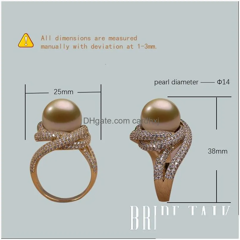 Solitaire Ring Solitaire Ring Bride Talk Fashion Brand Women Pearl Cubic Zirconia Twisted Lines Luxury Finger Rings Elegant Jewelry Fo Dhvy1