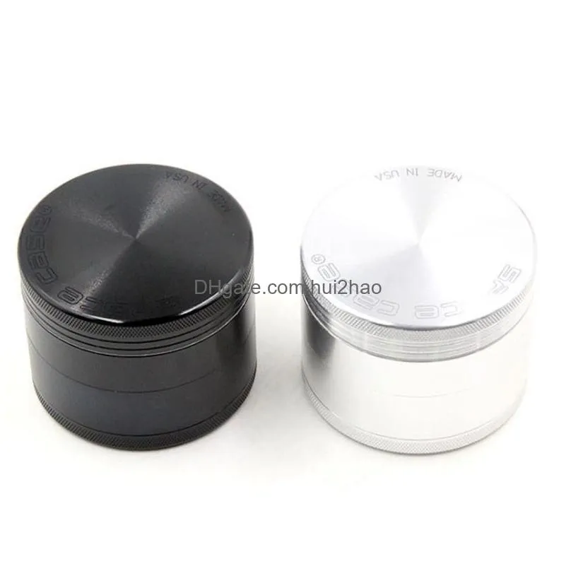 4pc 63mm sliver black aluminum space case grinder cnc herb smoke cigarette detector grinder smoking tobacco grinder vs sharpstone