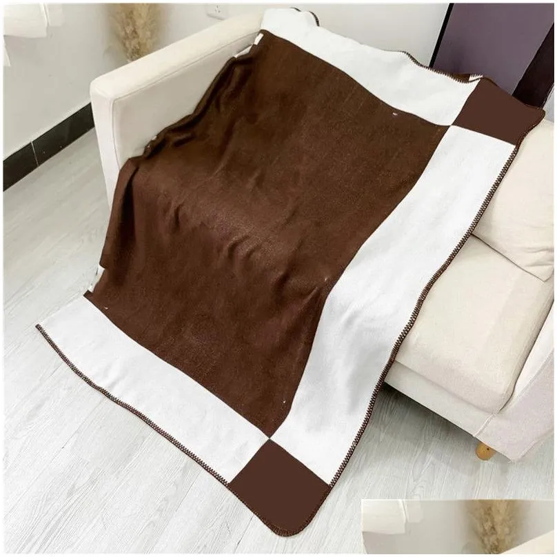 6 Colors Unisex Brand Blankets Vintage Letter Print Men Women Blanket Birthday Gift for Couple Soft Touch Wool Carpet PW8B