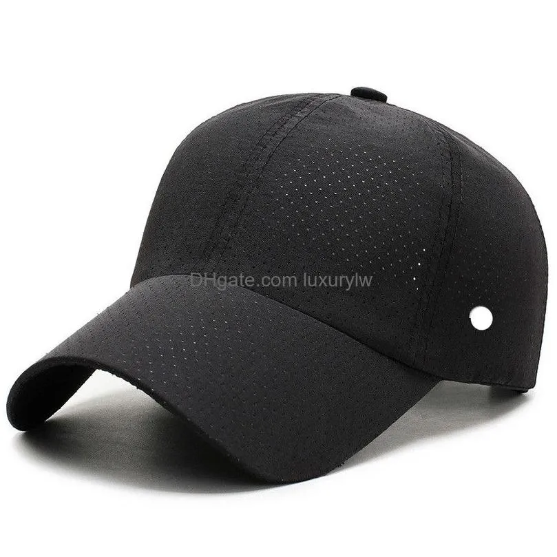 Outdoor Hats Ll Outdoor Baseball Hats Yoga Visors Ball Caps Canvas Small Hole Leisure Breathable Fashion Sun Hat For Sport Cap Strapba Dh01S