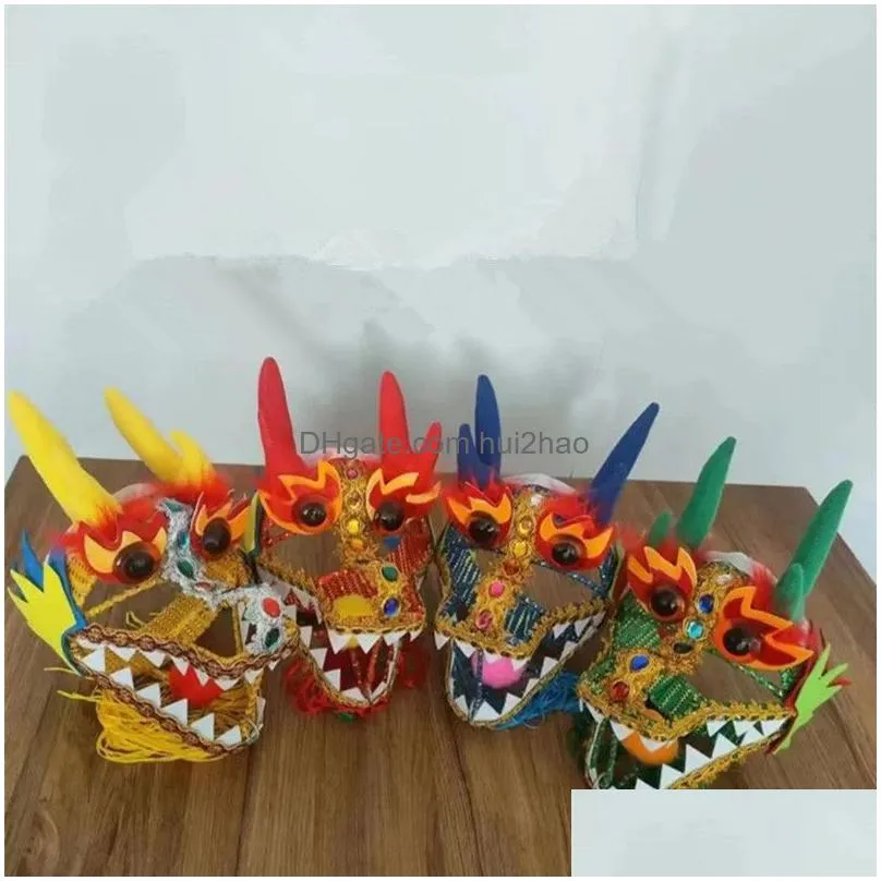 8/10 meters chinese dragon dance ribbon with head rope fitness dragon set square performance outdoor funny items festival toy