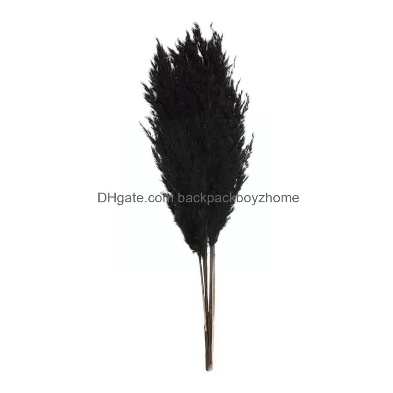 decorative flowers wreaths 1pc black dried bouquets plant stems reed real flower pampas wedding craft shooting grass decor natural props