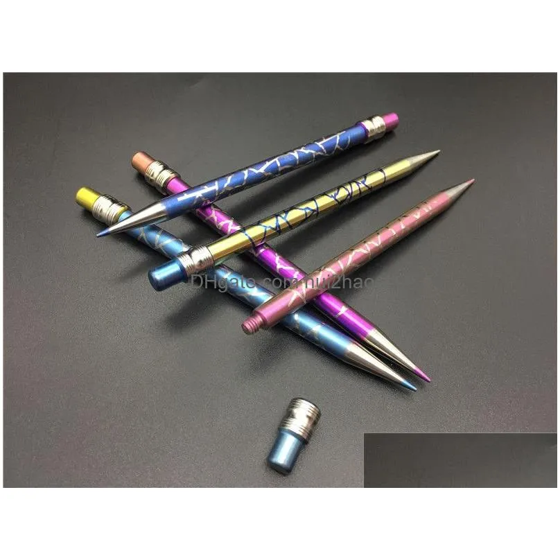  design titanium dab tool domeless colored pencil titanium nail with titanium dabber for glass water oil rig pipes