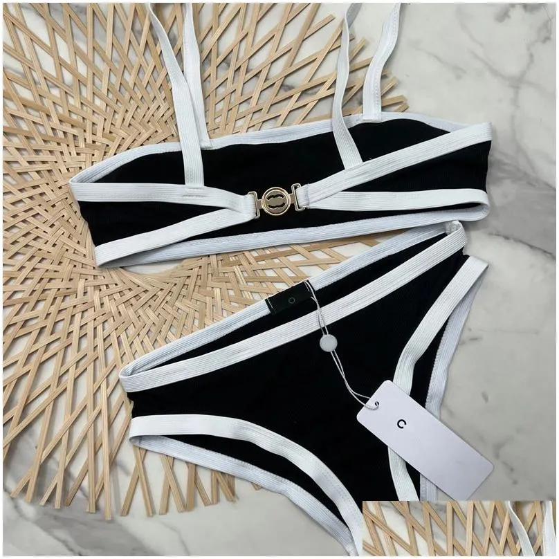 Women`S Swimwear Fashion Designer Bikinis Swimsuit Women Swimsuits C Swimwear Thong Two Piece Designers Bikini Top Y Woman Bathing Sui Dhhpn