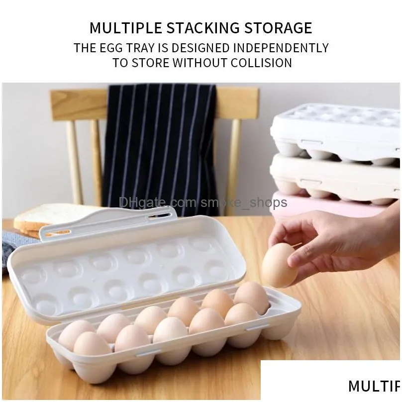 storage bottles 12/18 eggs airtight plastic case organizer refrigerator container boxes space saver kitchen home gadgets jars