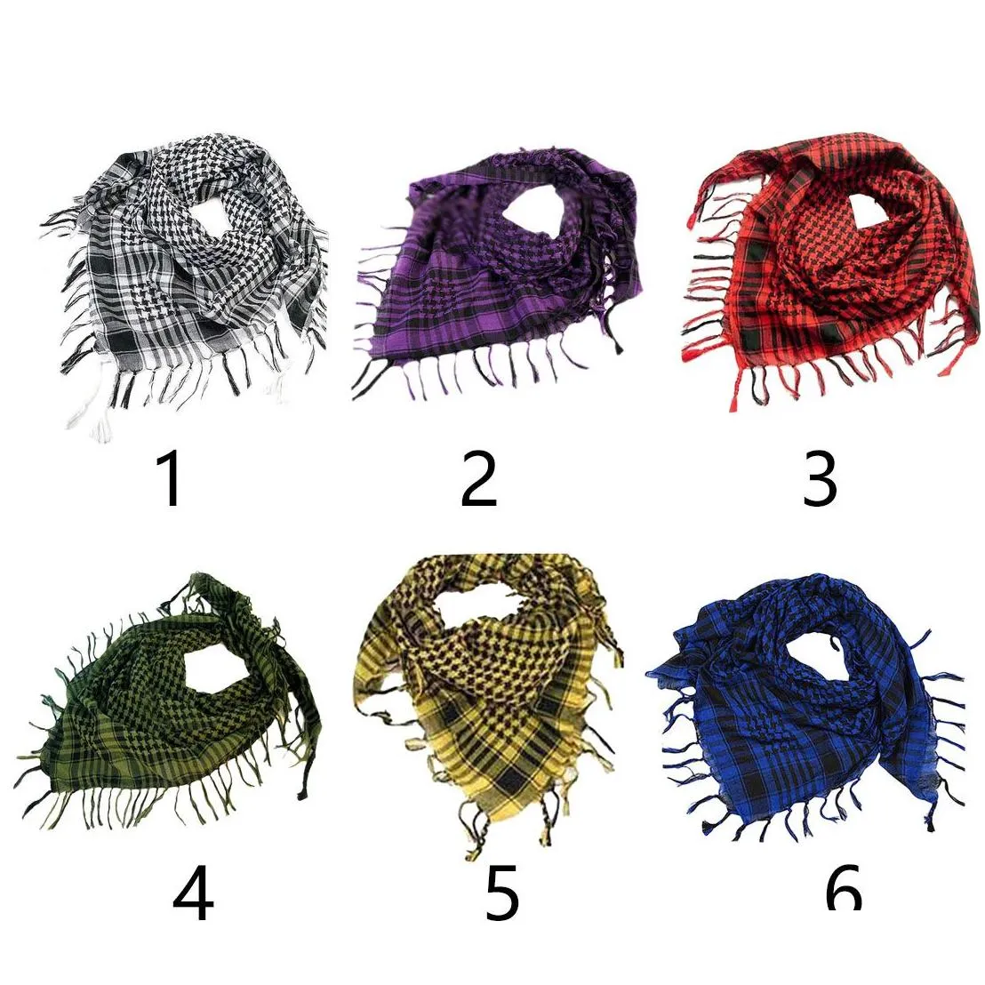 Scarves Wholesale- Charming Arab Shemagh Tactical Palestine Light Polyester Scarf Shawl For Men Fashion Plaid Printed Drop Delivery Fa Dhaqq