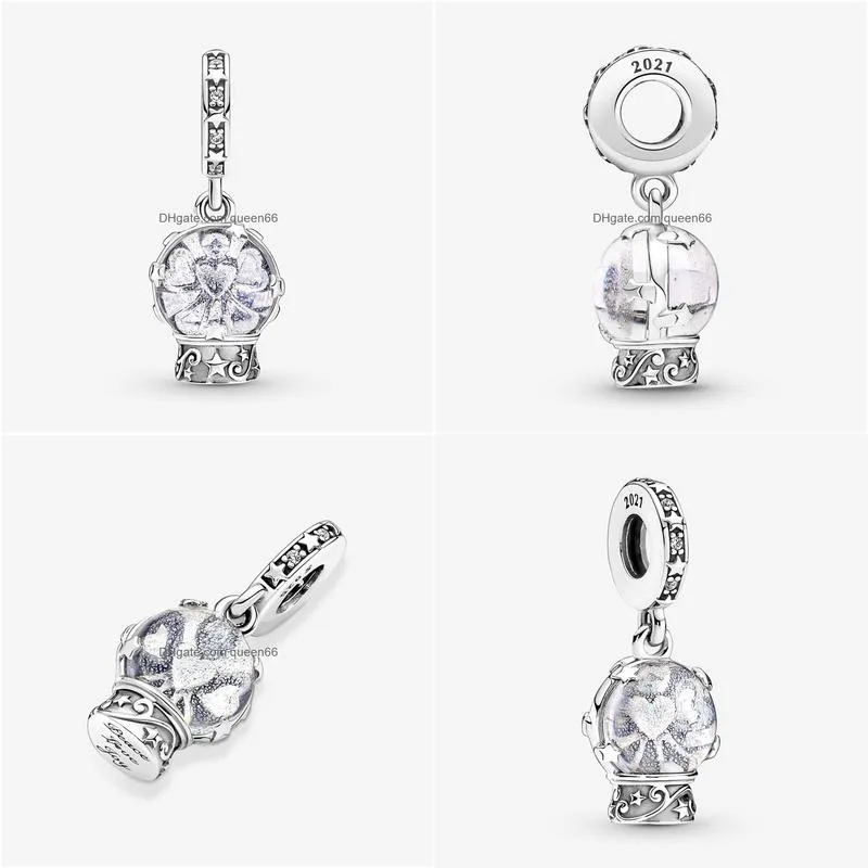 Charms 100% 925 Sterling Sier Snow Globe Angel Dangle Charms Fit Original European Charm Bracelet Fashion Wedding Engagement Jewelry D Dhdmi