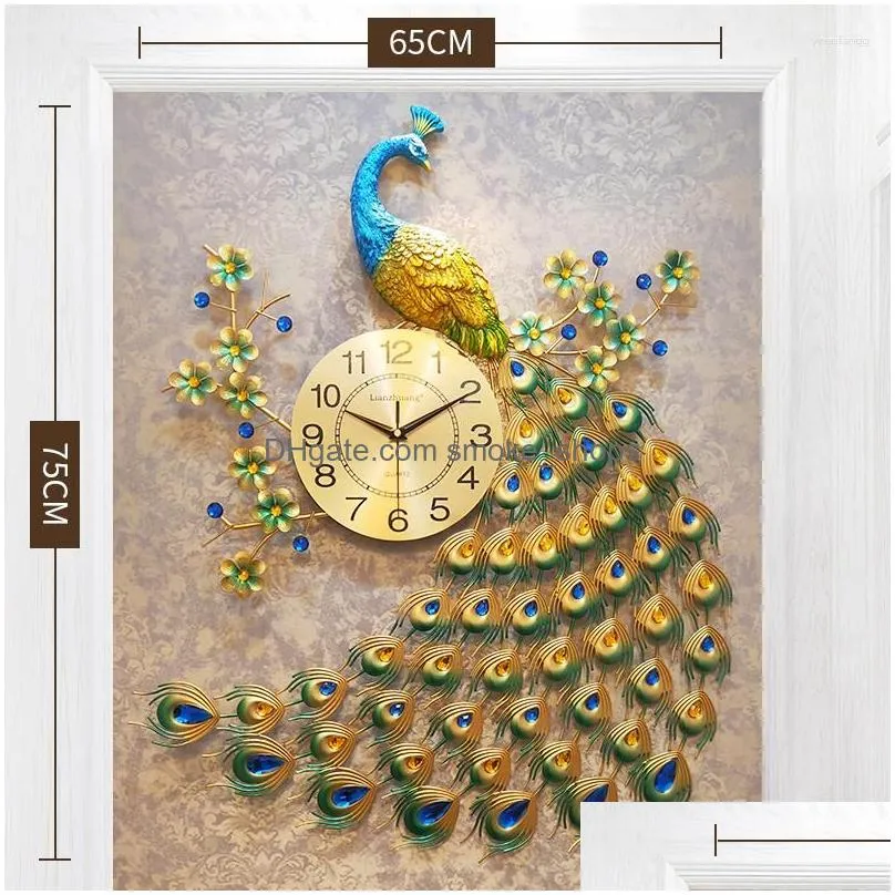 wall clocks clock peacock watch living creative fashion room simple atmosphere graphics house silent quartz 20