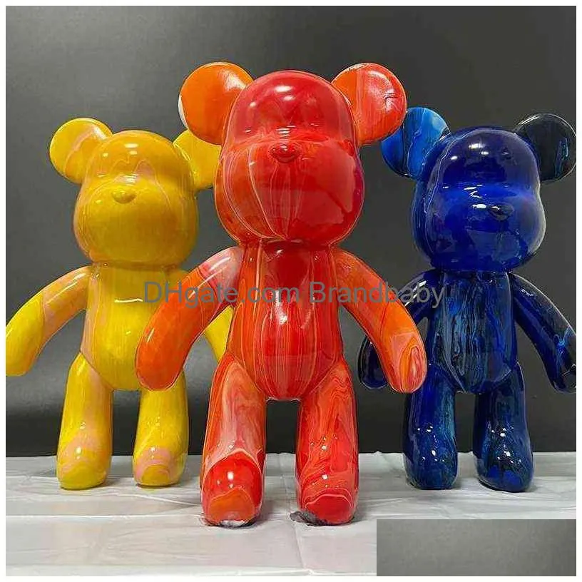 23Cm Large Hand-Made Parent-Child Diy Fluid Bear Ornament Iti Colored Pigment Trend Material T220730 Drop Delivery Dh4S5