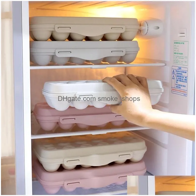 storage bottles 12/18 eggs airtight plastic case organizer refrigerator container boxes space saver kitchen home gadgets jars