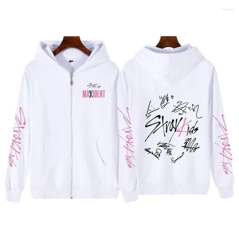 Men`S Hoodies & Sweatshirts Mens Hoodies 2022 Stray Kids Maxident Skzoo Zipper Hoodie Sweatshirts Winter Warm Woman Man Clothes Drop D Otryz