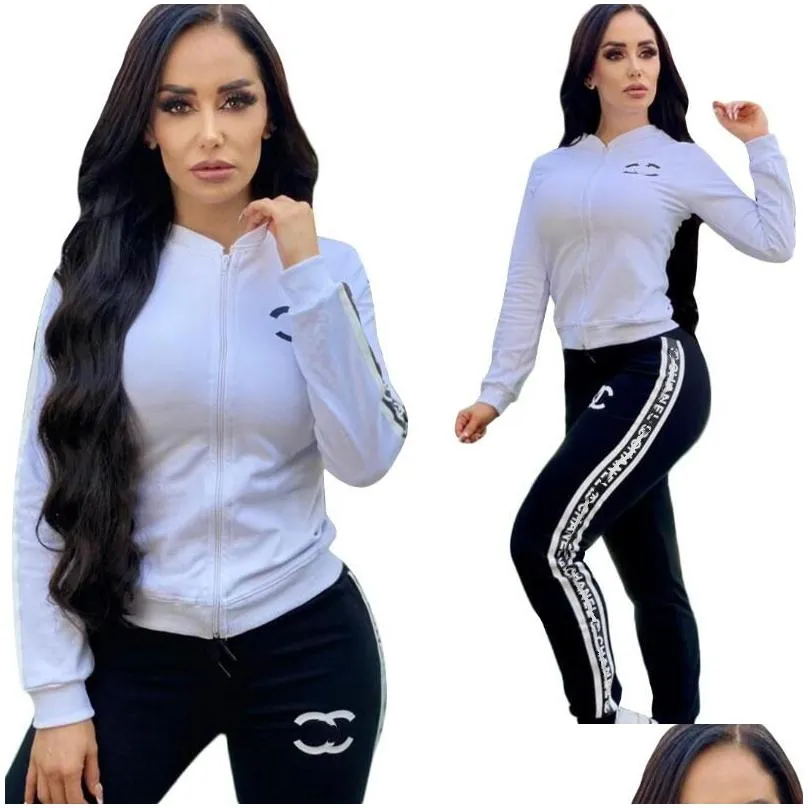 Women`S Tracksuits 23Ss News Womens Tracksuits Luxury Brand Knitted Casual Sports Suit 2 Piece Set Designer Drop Delivery Apparel Wome Dh0Db