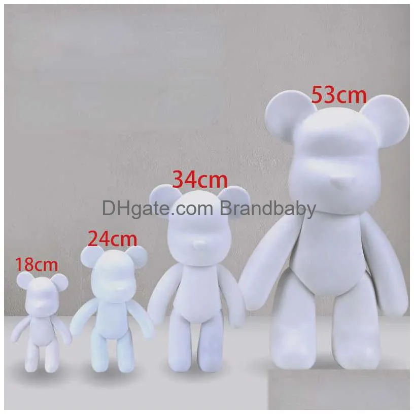 Novelty Games Iti Painted Fluid Violent Bear White Body Ornaments Diy Handmade Personalized Model Home Desktop Decoration Accessories Dhqqm