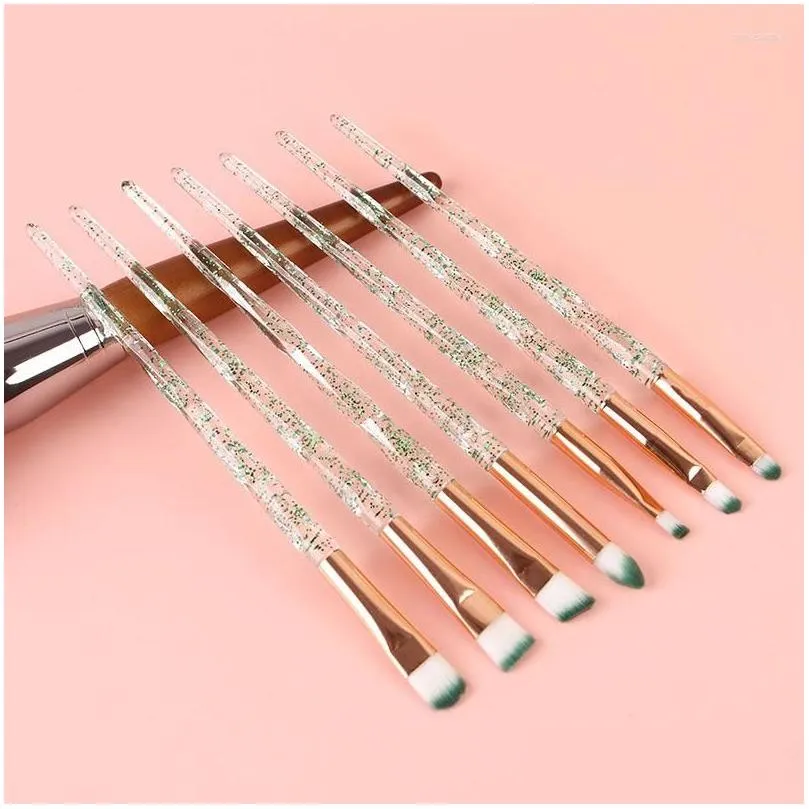 makeup brushes 7 crystal diamond rod eye brush soft bristle texture portable set decoration volume tools