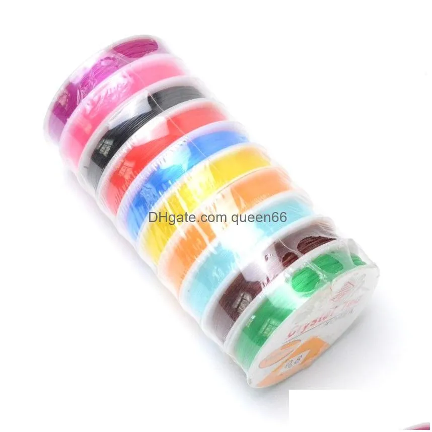 Cord & Wire 20Roll 0.4-1.0Mm Transparent Stretchy Elastic Rope String Cord Beading Beads Diy For Jewelry Making Bracelet Necklace Drop Dho2J