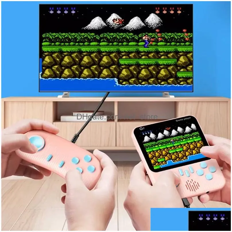 2 in 1 g7 3.5 inch thin classic portable game players handheld ns fc retro games with game controller joystick gamepad