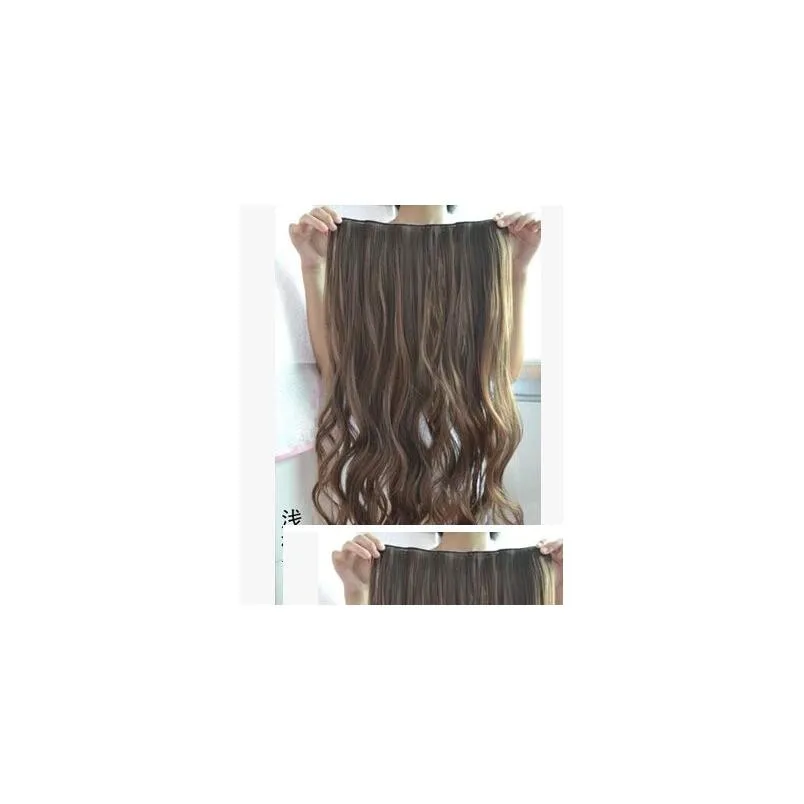 excellent quality super long clips in hair extensions synthetic hair curly thick 1 piece for full head high quality