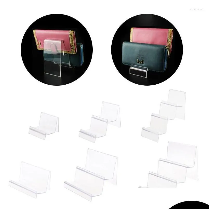 Jewelry Pouches, Bags Jewelry Pouches Clear Acrylic Stand Wallet Display Glasses Holder Card Clutches Organizer For Bag Cosmetic Drop Dhcza