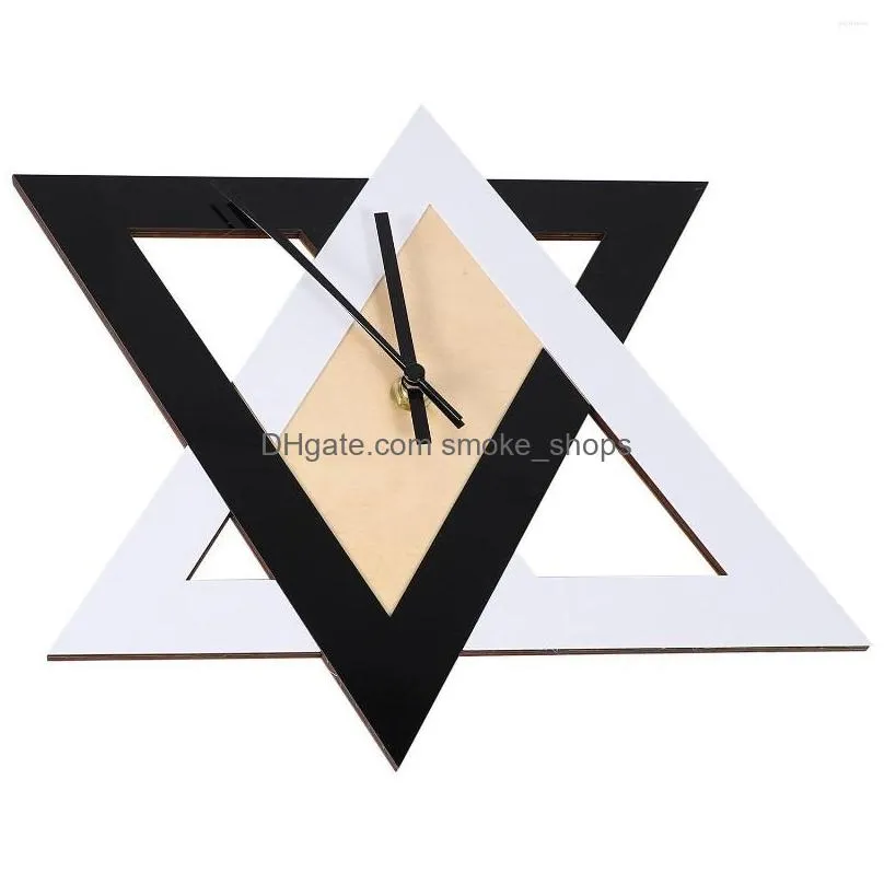 wall clocks nordic personality black and white creative clock vintage mute minimalist decorative two overlapping triangular clocks