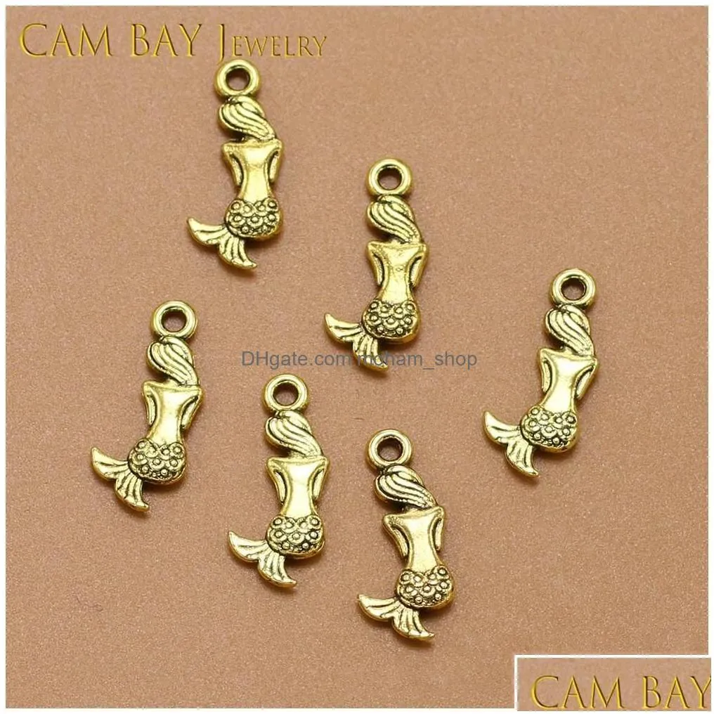 arts and crafts 200pcs 4colors 20x4mm alloy mermaid charms metal pendants for diy necklace bracelets jewelry making handmade drop de