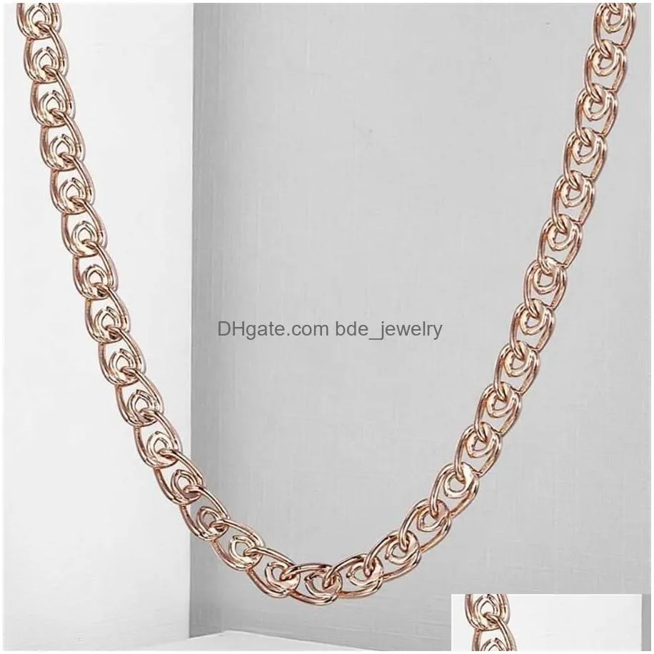 chains 3mm men womens snake necklace 585 rose gold link filled fashion jewelry gifts whole party wedding 50 60cm gn462245z
