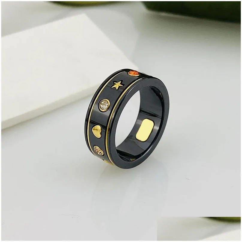 love ring pottery and porcelain men jewlery designer for women womens rings anniversary gift g double black-and-white ceramic ancient ring 18k