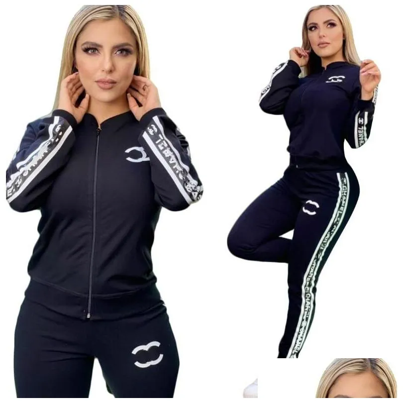 Women`S Tracksuits 23Ss News Womens Tracksuits Luxury Brand Knitted Casual Sports Suit 2 Piece Set Designer Drop Delivery Apparel Wome Dh0Db