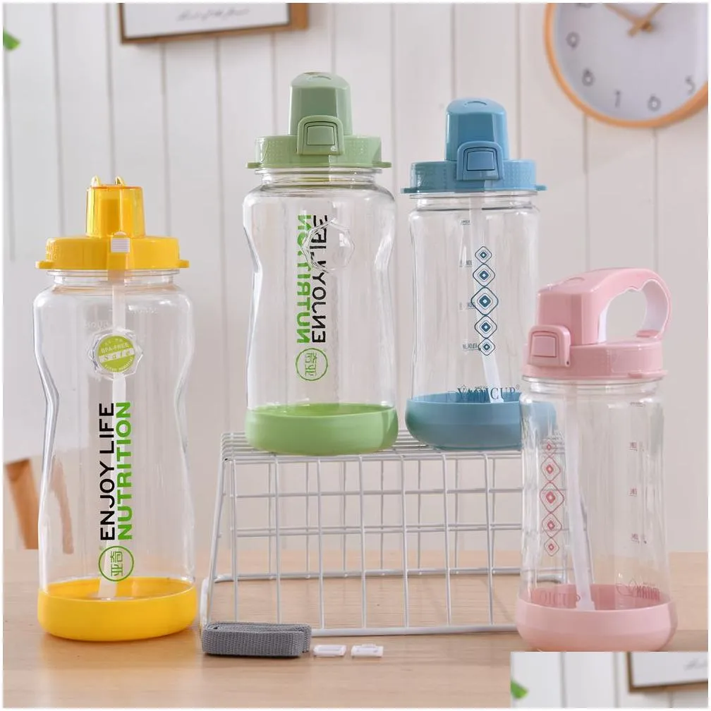 Water Bottles Arrival 1000/2000Ml Bpa Gray Rose Red Portable Herbalife Nutrition Plastic Sports Hiking Fitness St Water Bottle Drop De Dhfa8