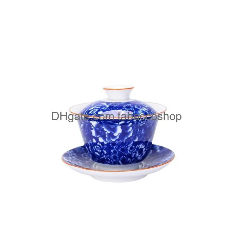 tea tureen gaiwan dehua tea sancai single bowl hand painted chinese traditional pattern cover