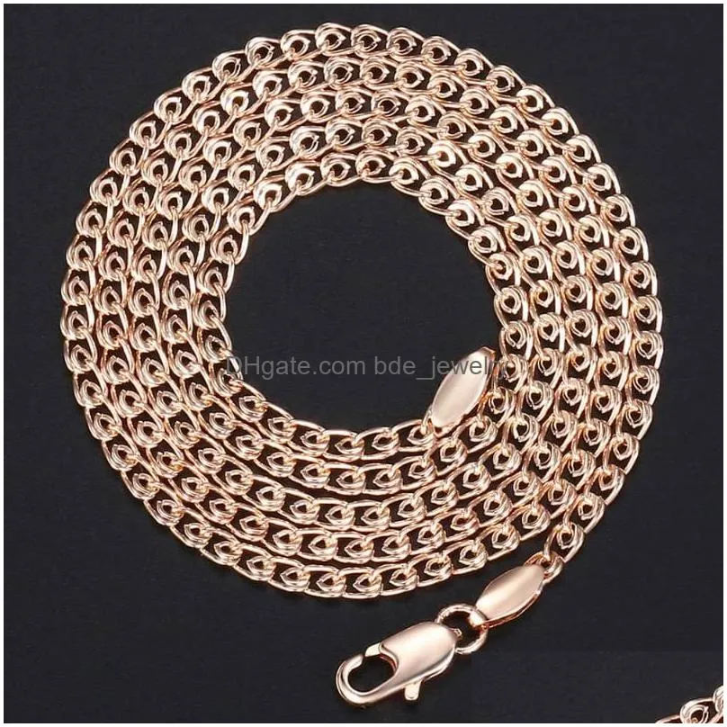 chains 3mm men womens snake necklace 585 rose gold link filled fashion jewelry gifts whole party wedding 50 60cm gn462245z