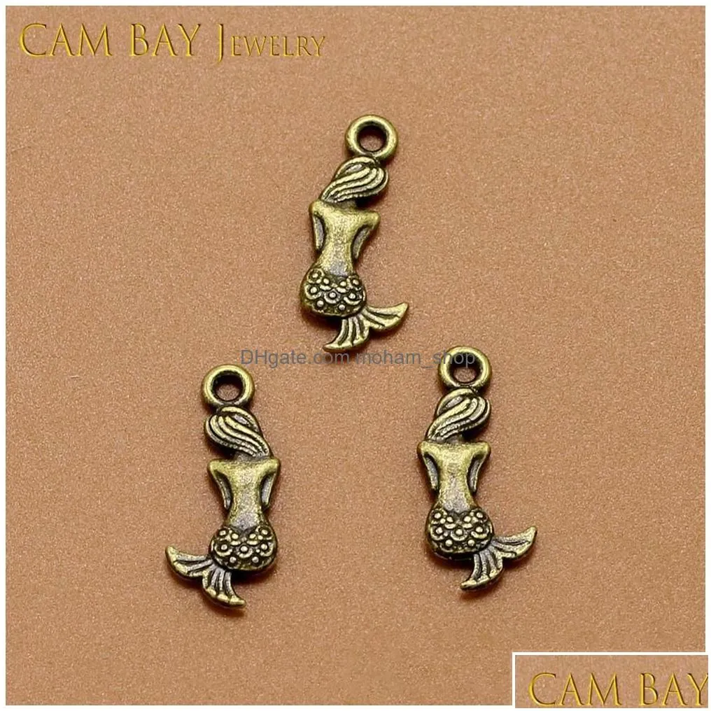 arts and crafts 200pcs 4colors 20x4mm alloy mermaid charms metal pendants for diy necklace bracelets jewelry making handmade drop de