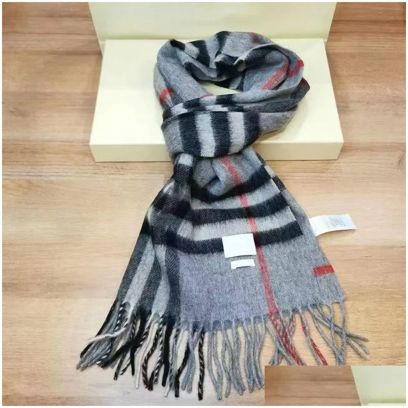 Winter 100% cashmere designer scarf high-grade soft thick fashion mens womens luxury scarves neutral classic plaid large plaid cape imitation 5