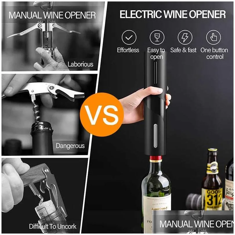Openers New Wine Opener Four Piece Cylinder Box Packaging Kitchen Supplies Mtifunctional Gift Set Plastic Electric Drop Delivery Home Dhmbu