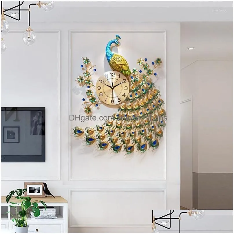 wall clocks clock peacock watch living creative fashion room simple atmosphere graphics house silent quartz 20