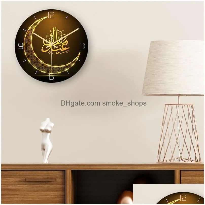 muslim pattern wall clock modern design 3d silent wall watch horloge moderne acrylic reloj mural home decoration