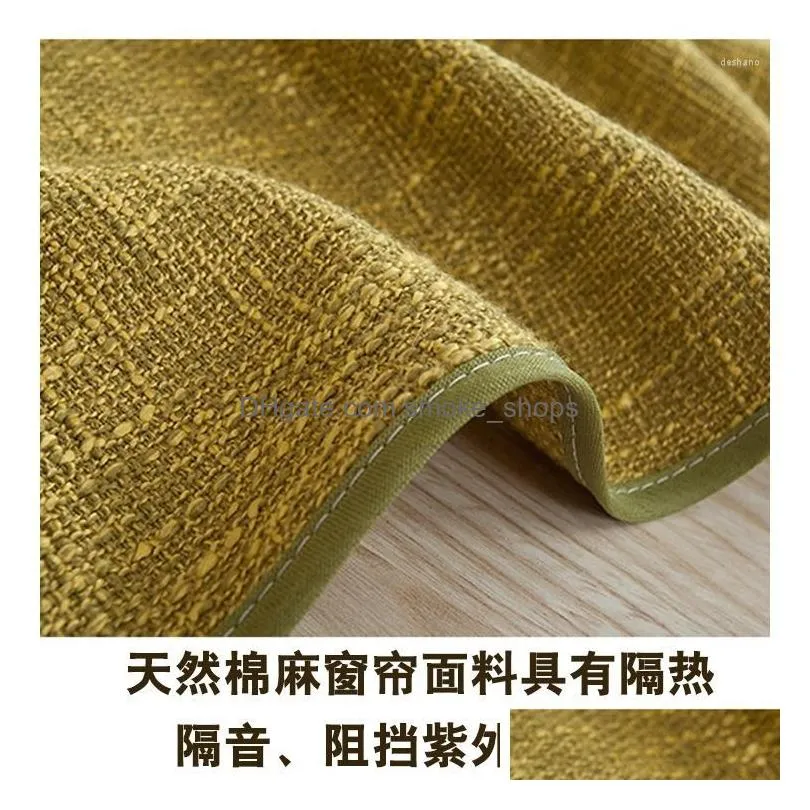 curtain cotton and linen curtains shading thickening solid color stitching cloth wholesale office el engineering finished