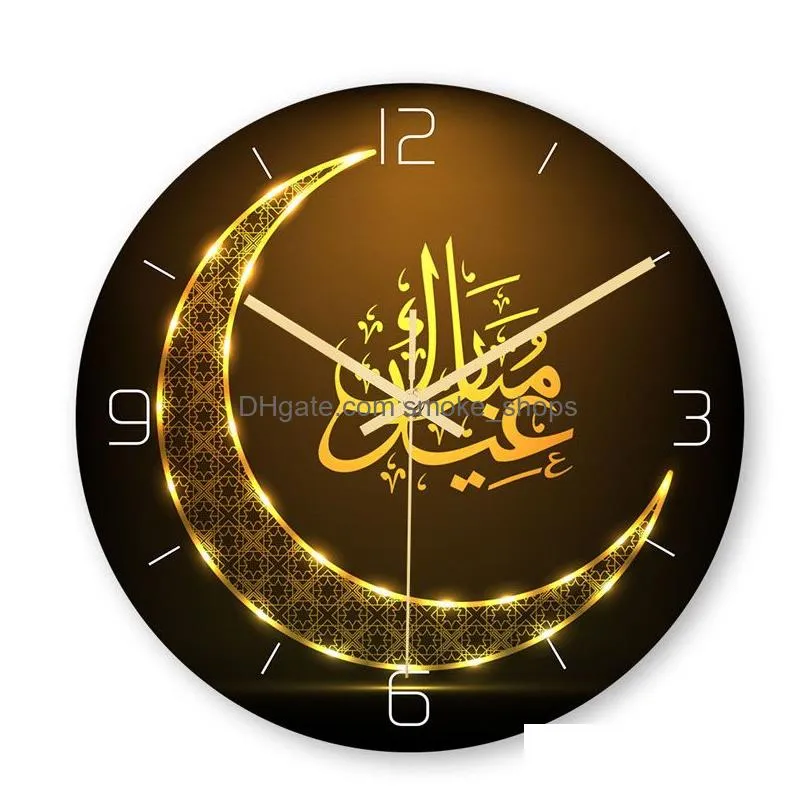 muslim pattern wall clock modern design 3d silent wall watch horloge moderne acrylic reloj mural home decoration