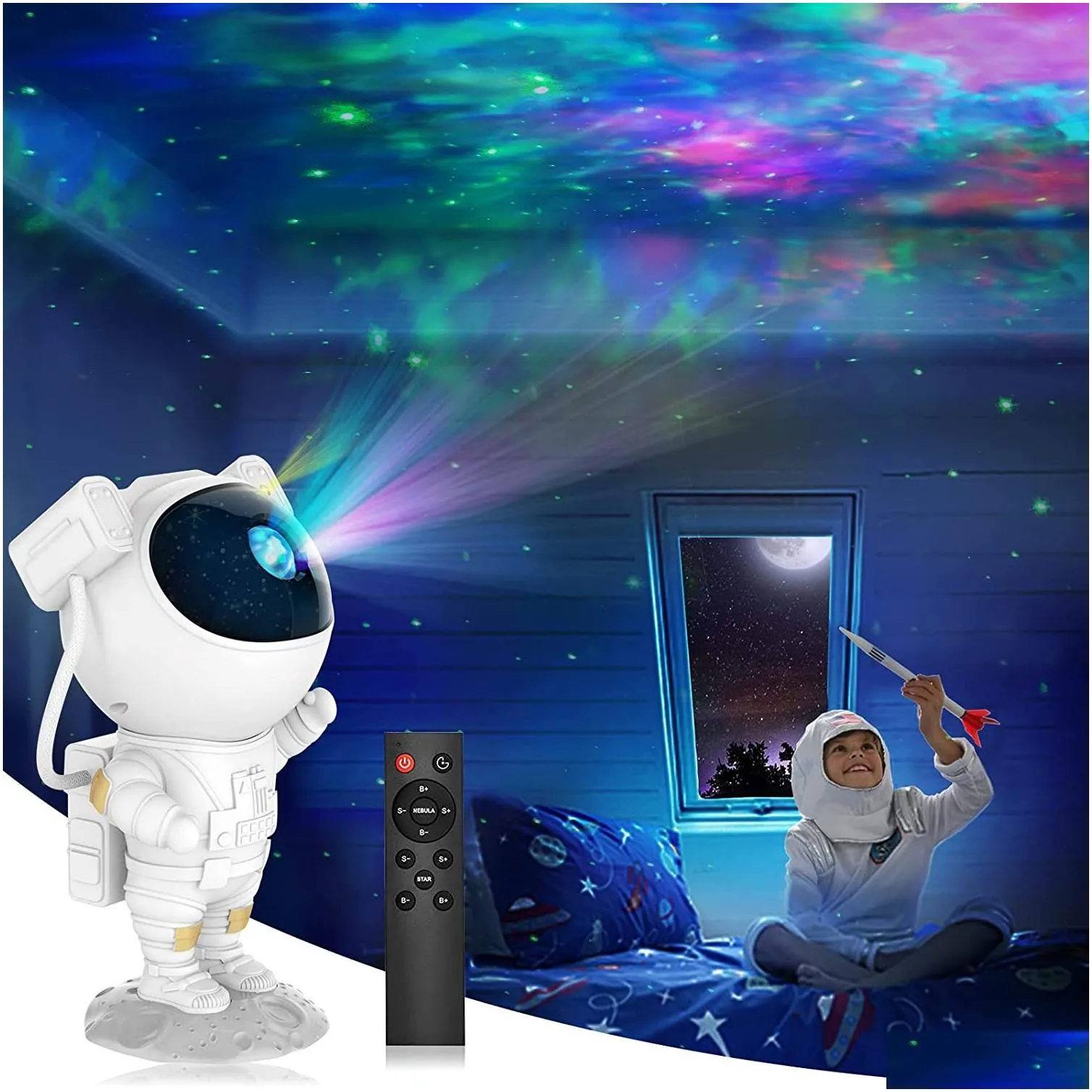 Night Lights Star Projector Galaxy Night Light - Astronaut Space Starry Neba Ceiling Led Lamp With Timer And Remote Kids Room Decor Ae Dh5Xy