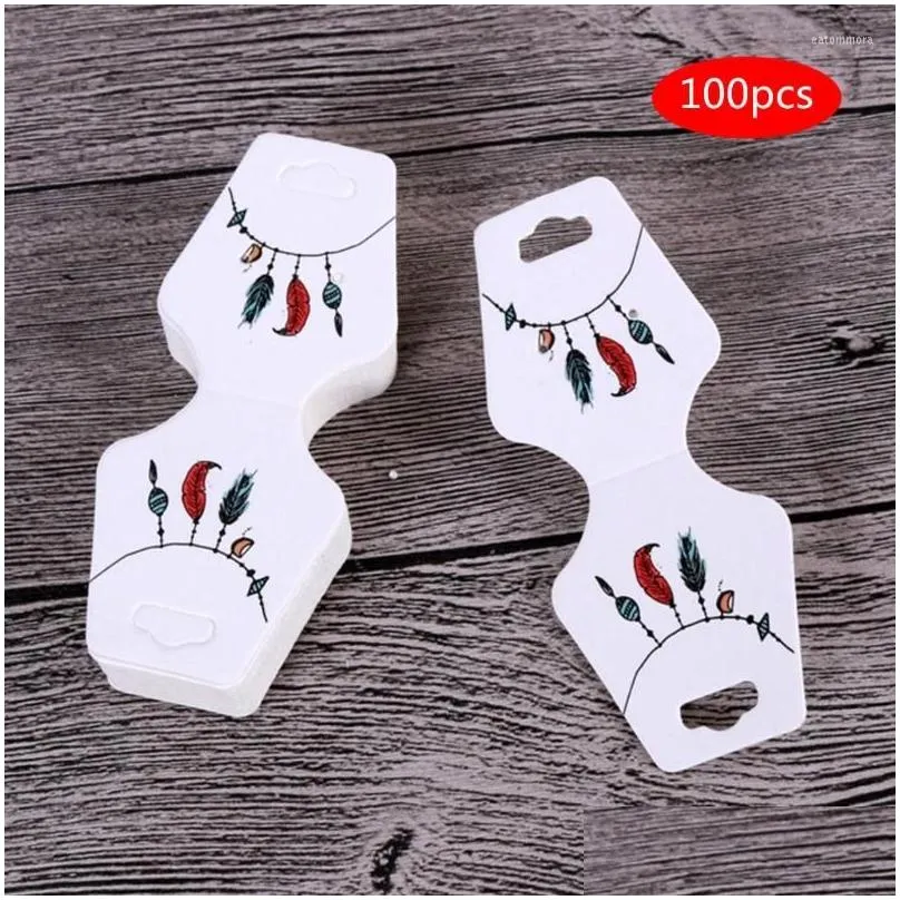 Jewelry Pouches, Bags Jewelry Pouches 100 Pcs Printing Necklace Card Folding Bracelet Display Hang Tag Drop Delivery Jewelry Jewelry P Dhe2X