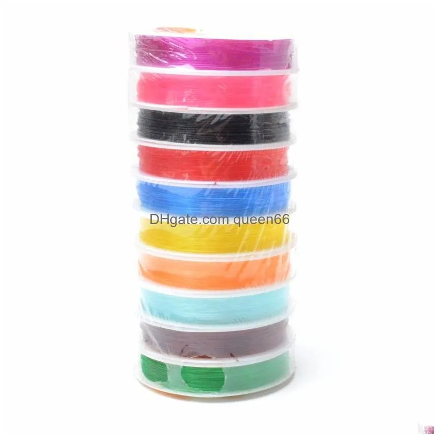 Cord & Wire 20Roll 0.4-1.0Mm Transparent Stretchy Elastic Rope String Cord Beading Beads Diy For Jewelry Making Bracelet Necklace Drop Dho2J